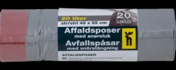 Affaldspose med snøreluk 20 L
