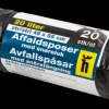 Affaldspose med snører 20 liter - sort