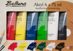 Akrylfarvesæt 6 x 75 ml