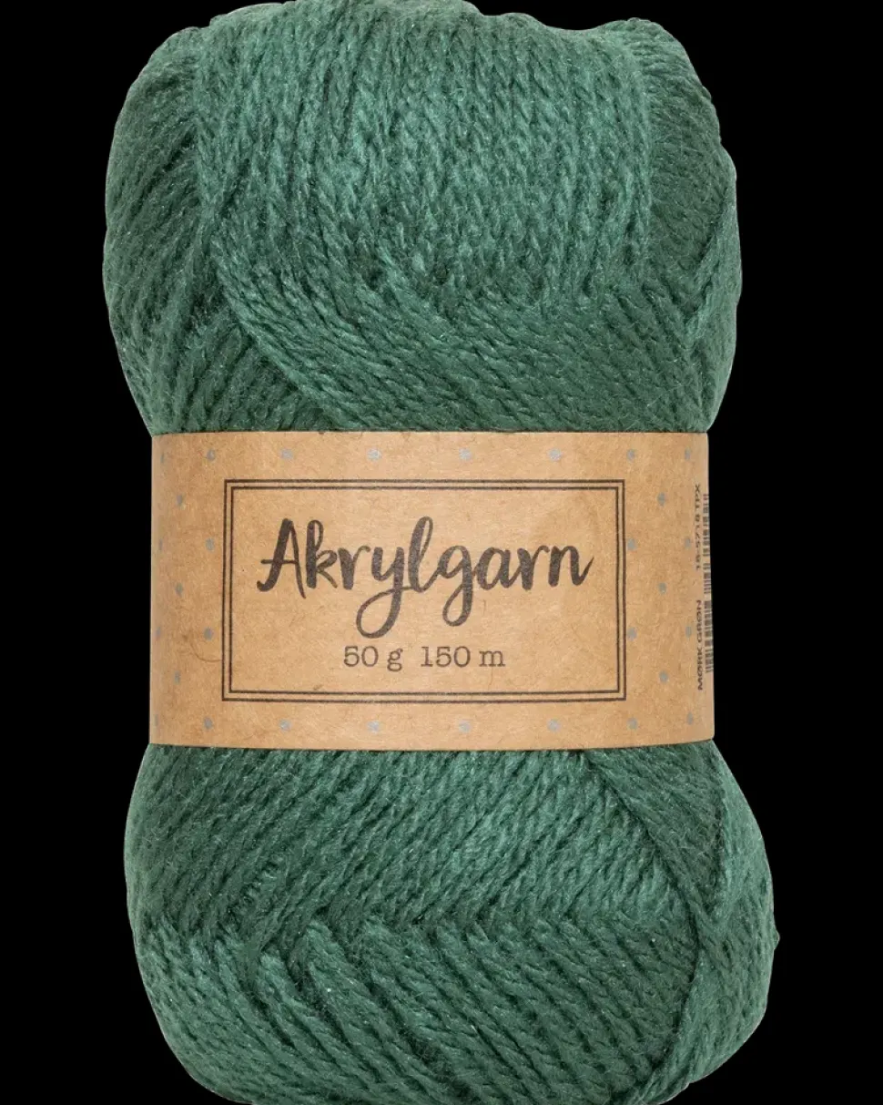 Akrylgarn 50 g - mørkegrøn