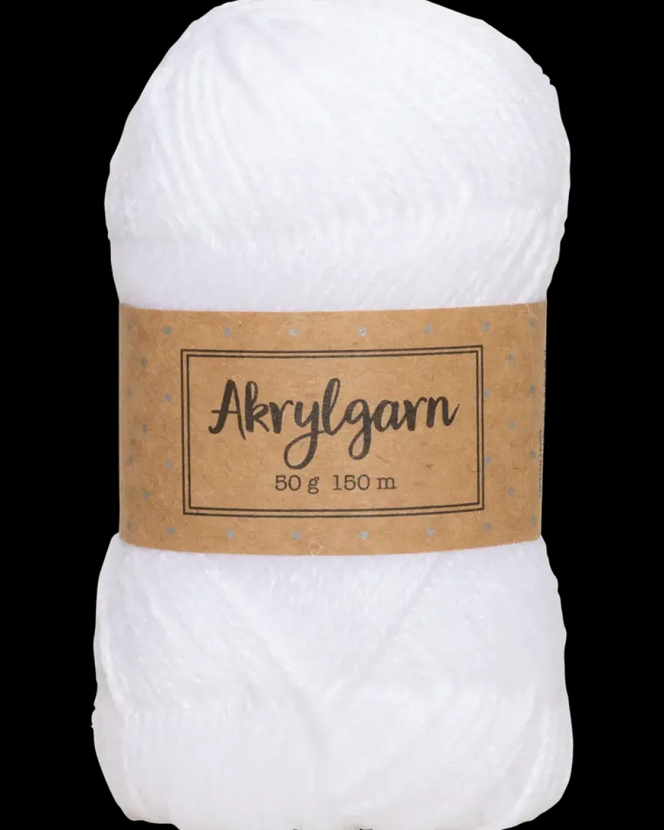 Akrylgarn 50 g - optisk hvid