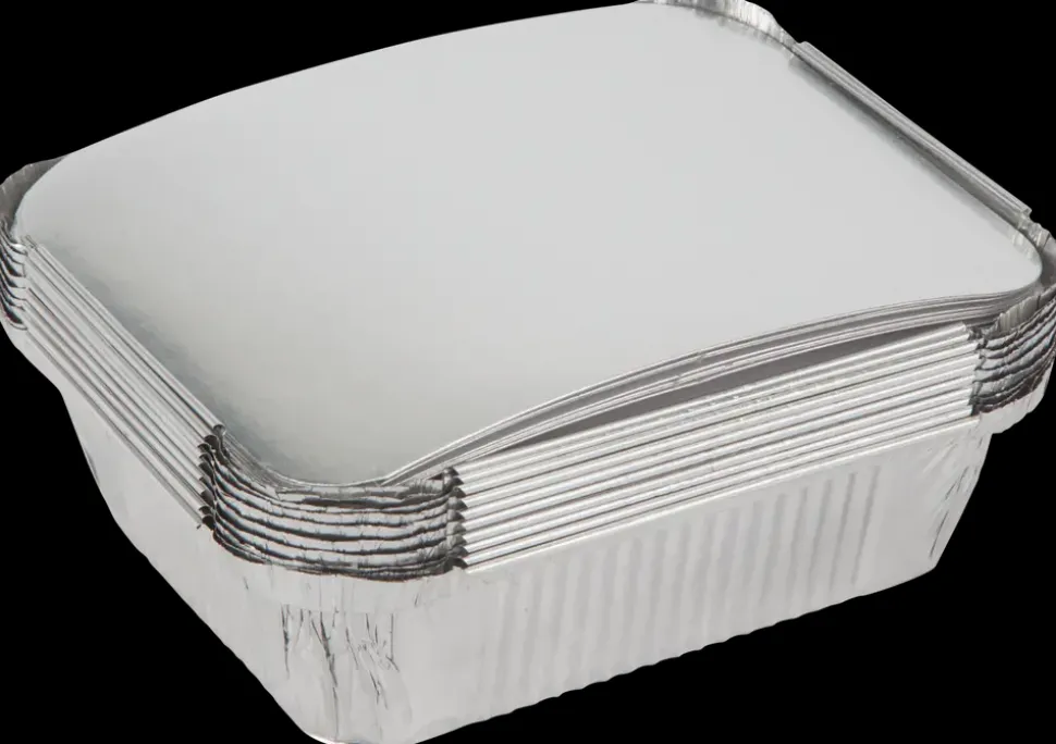 Alubakke med låg 13,5 x 16,5 cm - 10-pak