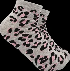 Ankelsokker med leopardprint - Grå