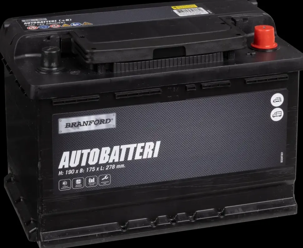 Autobatteri 74Ah +højre