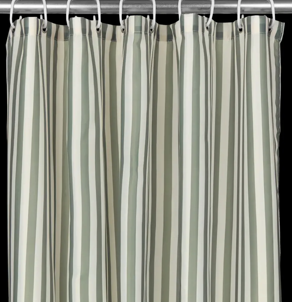 Badeforhæng 140 x 200 cm - Grøn stribet