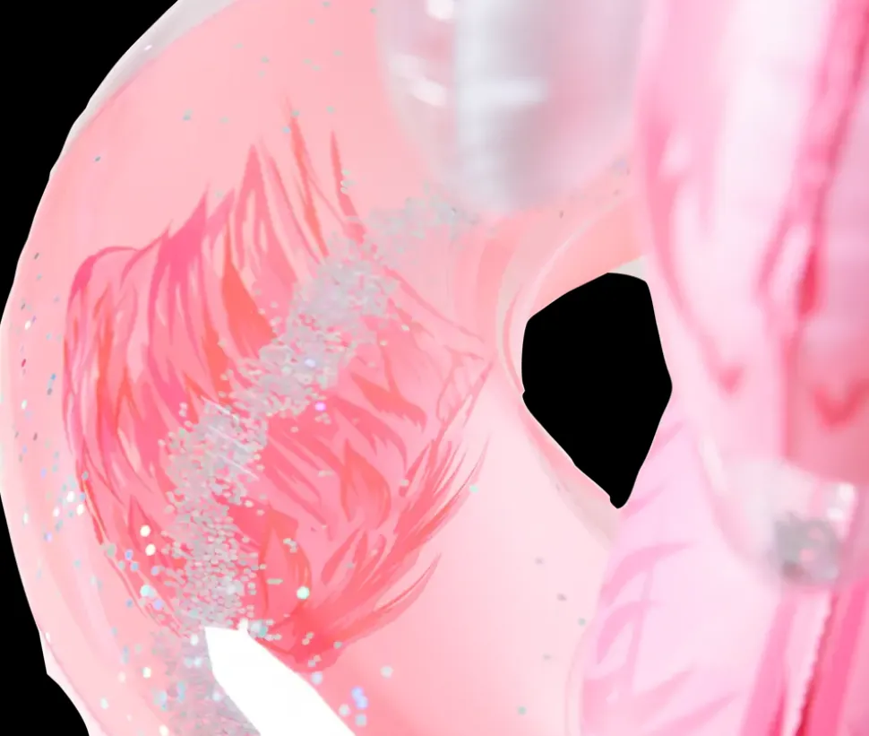 Badering Flamingo med glimmer