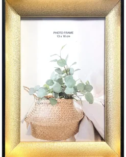 Billedramme guld/sort - 13 x 18 cm