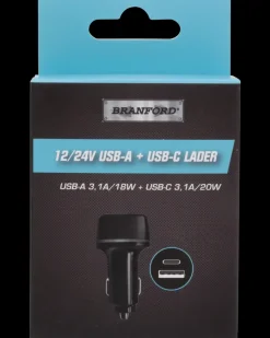 Biloplader 12/24 DC med dobbelt USB-udtag