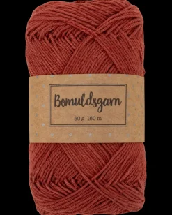 Bomuldsgarn 50 g - rød okker