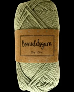 Bomuldsgarn 50 g - støvet grøn