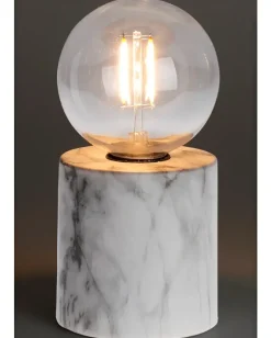 Bordlampe Marmor H. 15 cm - hvid