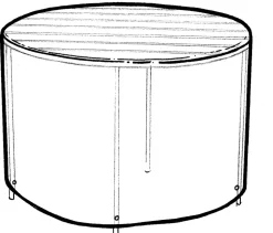 Bordovertræk H. 75 x Ø125 cm - sort