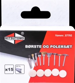 Børste- og polersæt Ø3 mm 15 dele