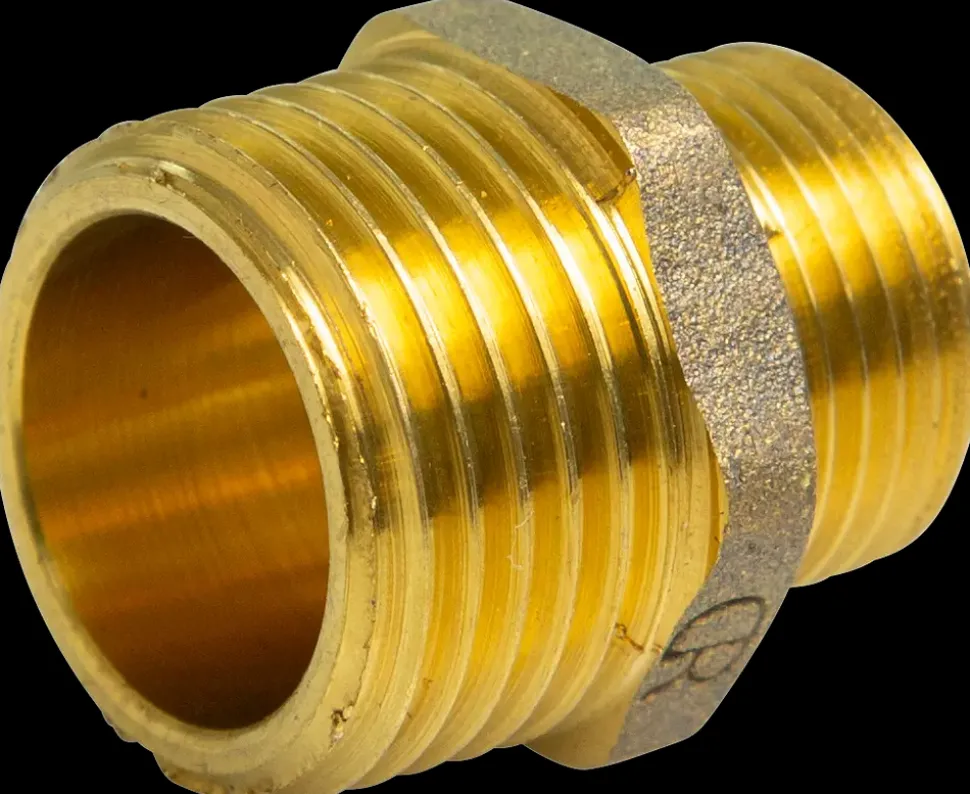 Brystnippel 1/2'' x 3/8'' - messing