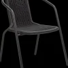 Caféstol plast polyrattan - sort