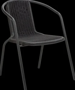 Caféstol plast polyrattan - sort