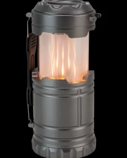 Campinglampe med flamme - ass. farver