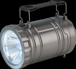Campinglampe med flamme - ass. farver