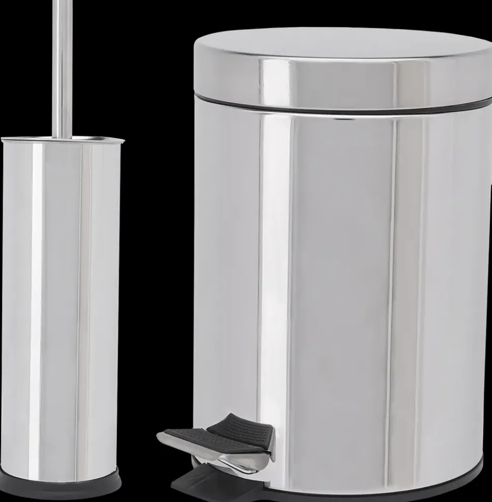 CARLSBAD Pedalspand 3 liter og toiletbørste stål