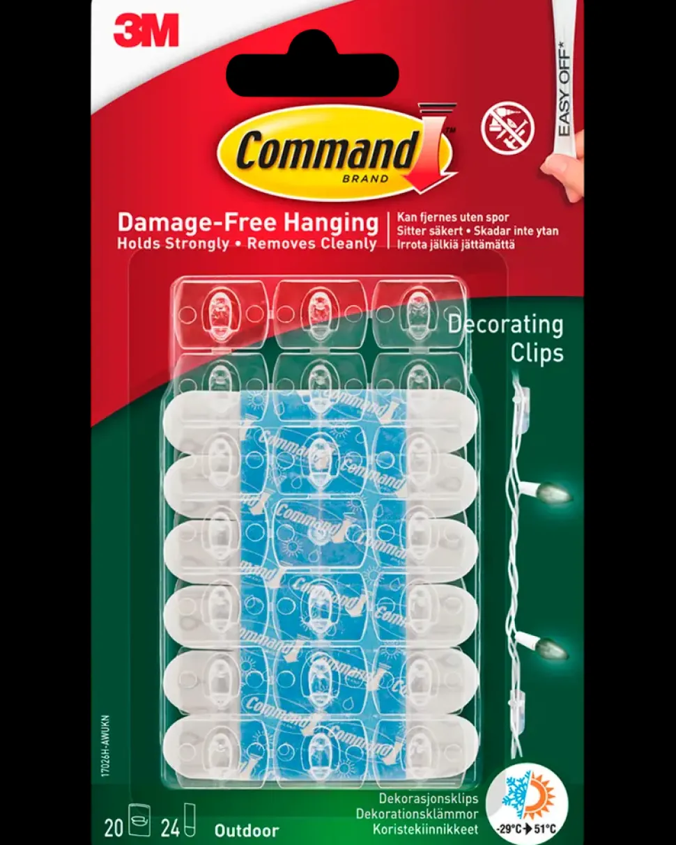 Command™ Clips til Udendørs dekoration - 20 Kroge