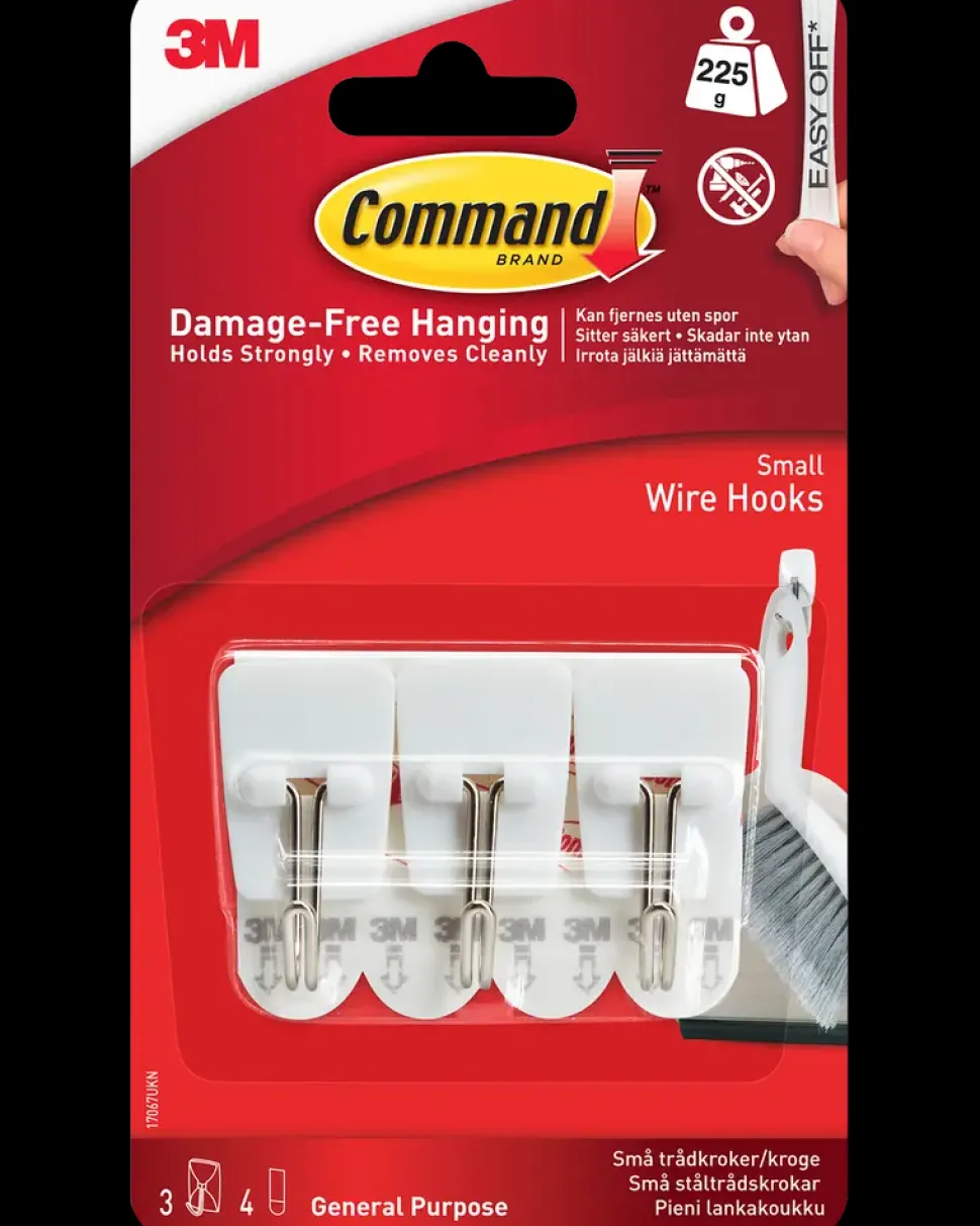 Command™ Trådkroge med Strips - Hvid Små