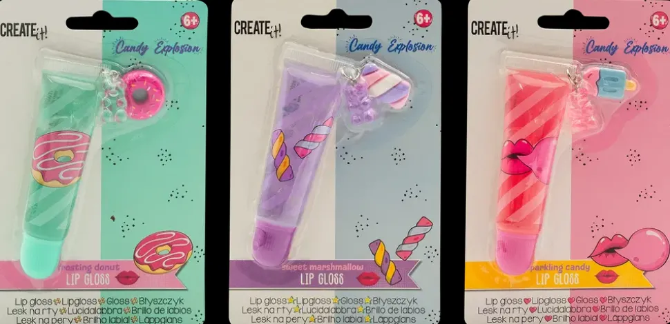 CREATEit Lipgloss Candy med charm - assorterede varianter
