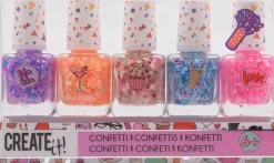 CREATEit Neglelak med konfetti 5 x 8 ml