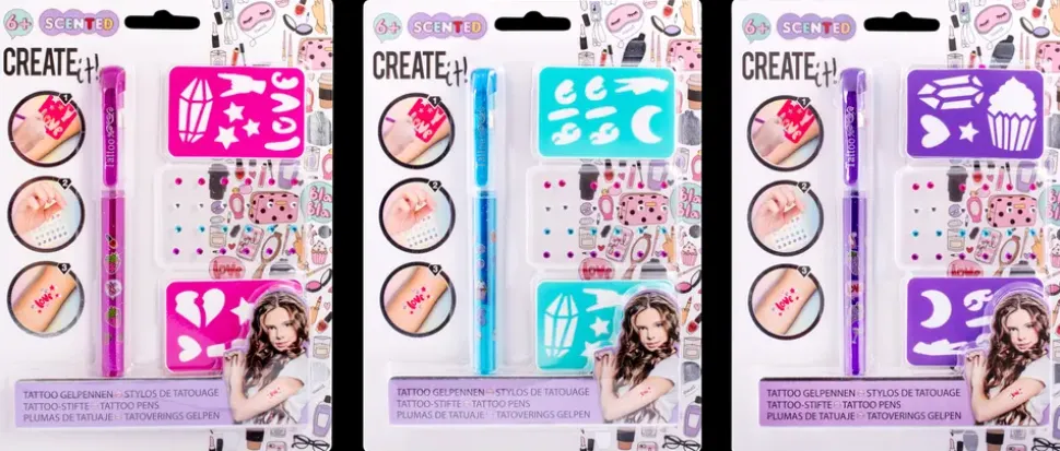 CREATEit Tattoo-pen og tilbehør - assorterede sæt