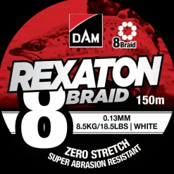 DAM Fletline 8 Braid 150 m 0,13 mm - hvid