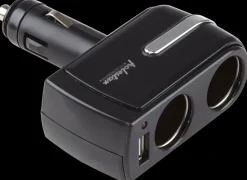 Dobbeltstik med 1 USB til bil