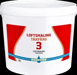 Droppen Loft og vægmaling 5 L glans 3 - hvid