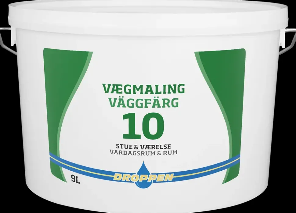 Droppen Vægmaling 9 L glans 10 - hvid