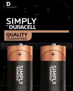 DURACELL Simply Batteri D 2-pak
