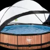 EXIT TOYS Pool Ø360x76 cm med pumpe og skærm - brun
