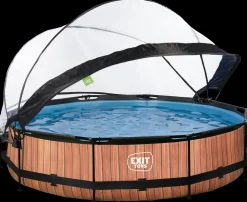 EXIT TOYS Pool Ø360x76 cm med pumpe og skærm - brun