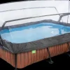 EXIT TOYS Pool 300x200 cm med pumpe og skærm - brun
