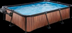 EXIT TOYS Pool 300x200 cm med pumpe og skærm - brun