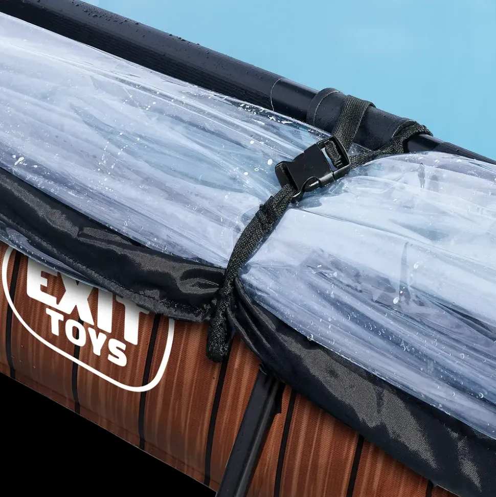 EXIT TOYS Pool 300x200 cm med pumpe og skærm - brun