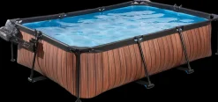 EXIT TOYS Pool 220x150 cm med pumpe og skærm - brun