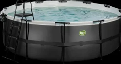 EXIT TOYS Pool Ø427x122cm med pumpe og skærm - Sort