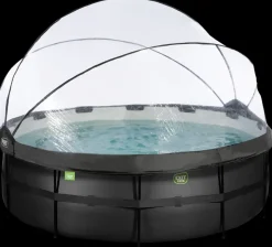 EXIT TOYS Pool Ø427x122cm med pumpe og skærm - Sort