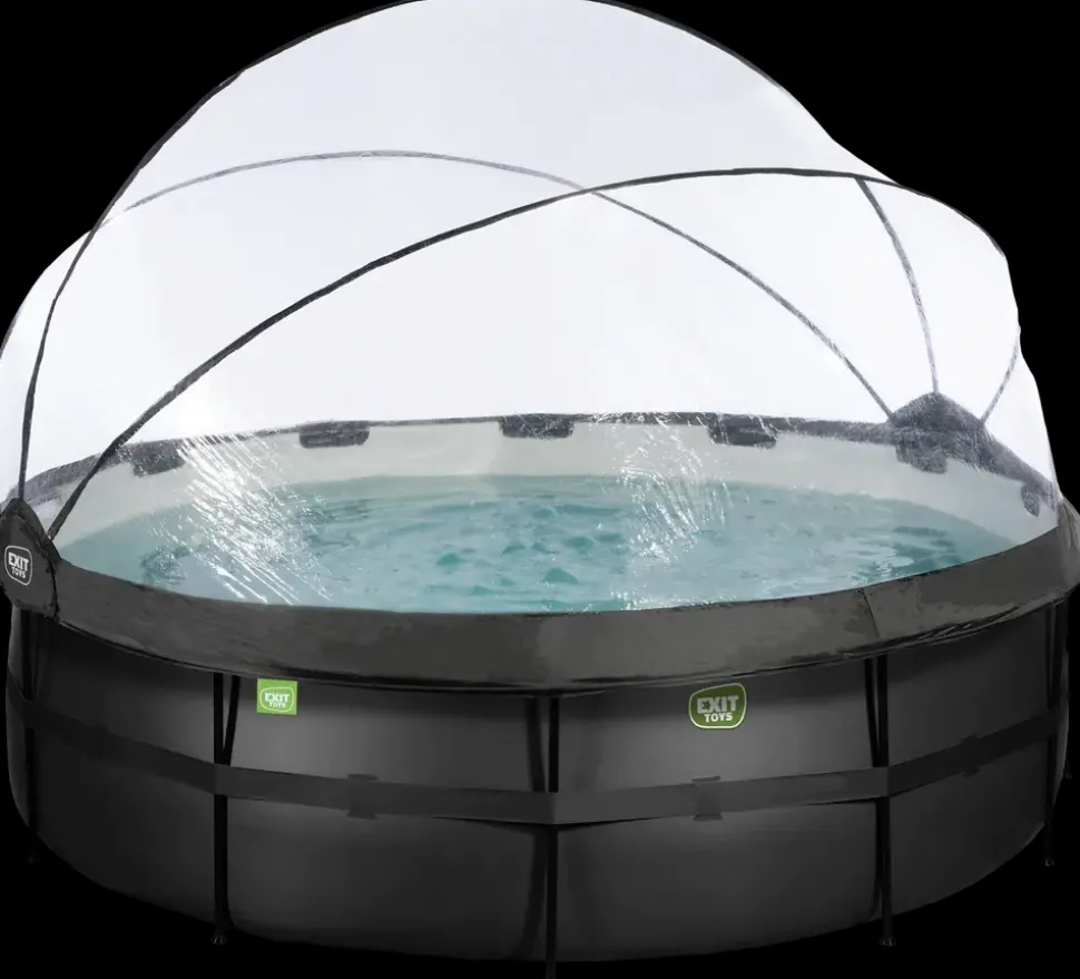 EXIT TOYS Pool Ø427x122cm med pumpe og skærm - Sort