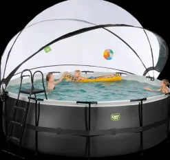 EXIT TOYS Pool Ø427x122cm med pumpe og skærm - Sort