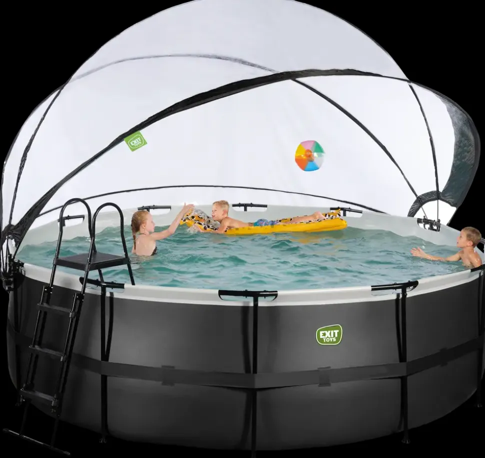 EXIT TOYS Pool Ø427x122cm med pumpe og skærm - Sort