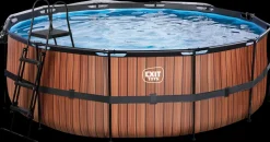 EXIT TOYS Pool Ø427x122cm med pumpe og skærm - Brun