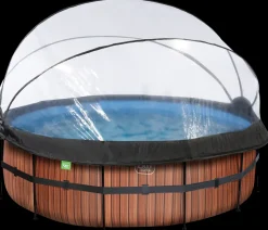 EXIT TOYS Pool Ø427x122cm med pumpe og skærm - Brun