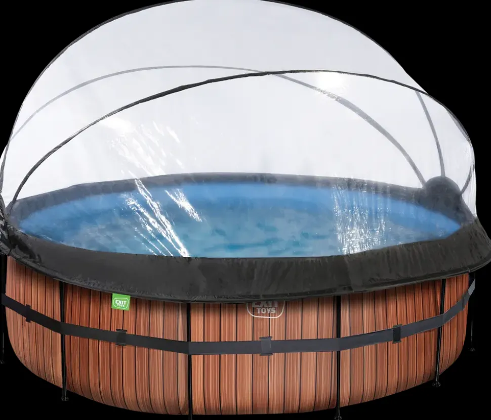 EXIT TOYS Pool Ø427x122cm med pumpe og skærm - Brun