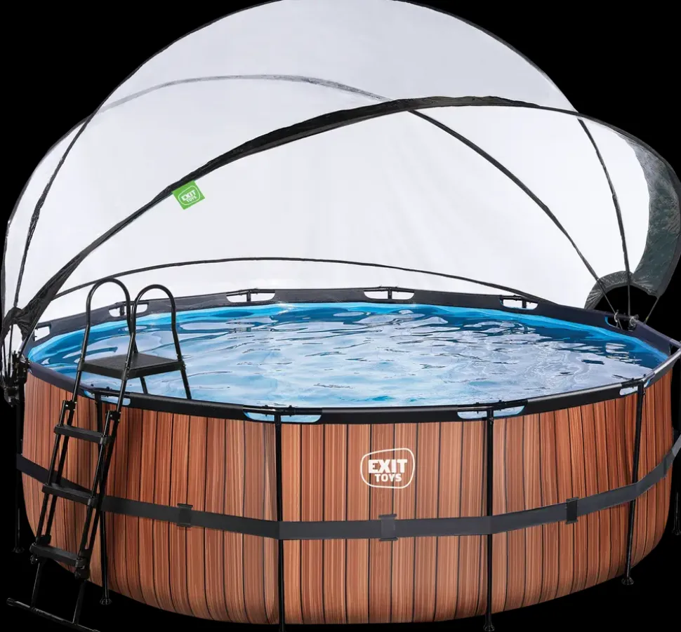 EXIT TOYS Pool Ø427x122cm med pumpe og skærm - Brun