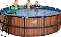 EXIT TOYS Pool Ø427x122cm med pumpe og skærm - Brun