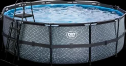 EXIT TOYS Pool Ø427x122cm med pumpe og skærm - Grå